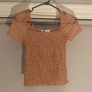 Dark pink beige blouse